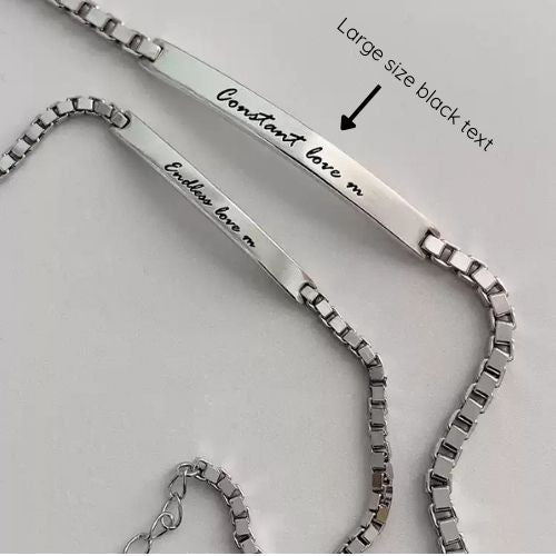 Silver Message Bar Bracelet