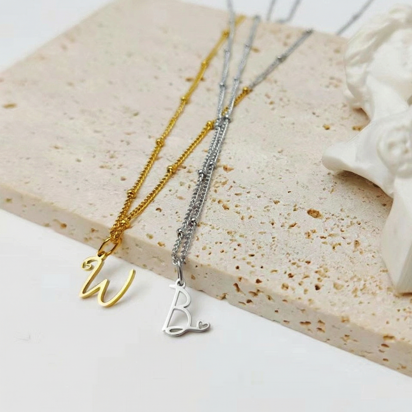 Letter Muse - Heart Script Necklace