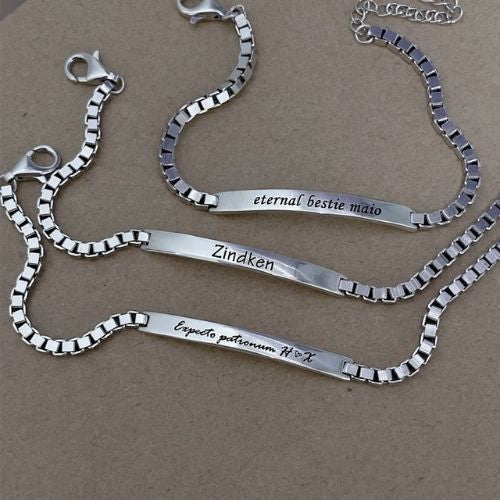 Silver Message Bar Bracelet