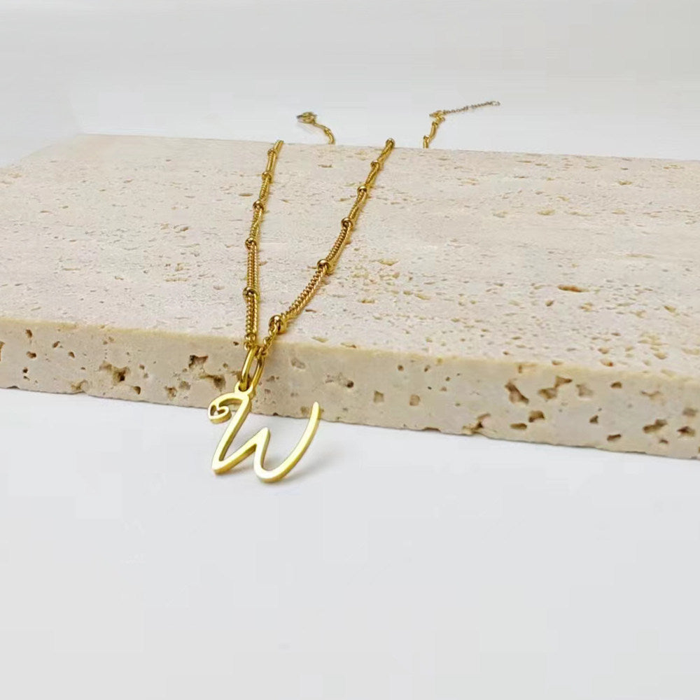 Letter Muse - Heart Script Necklace