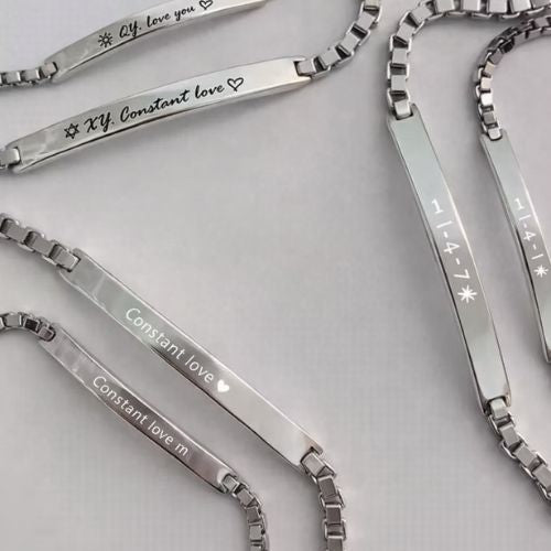 Silver Message Bar Bracelet