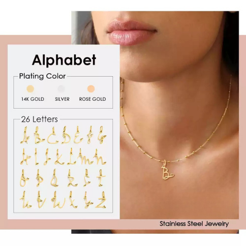 Letter Muse - Heart Script Necklace