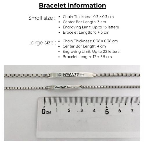 Silver Message Bar Bracelet
