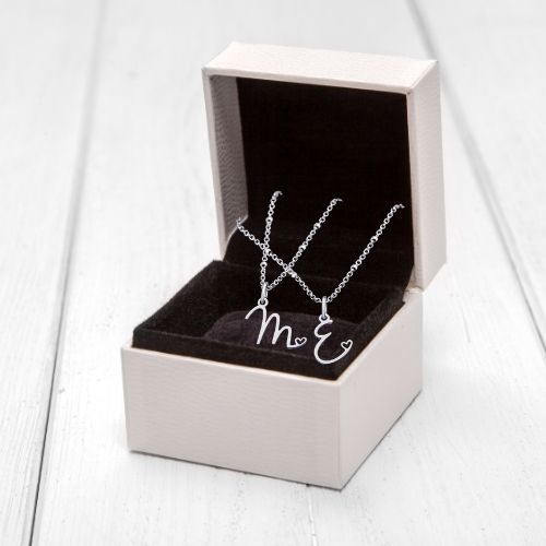 Letter Muse - Heart Script Necklace