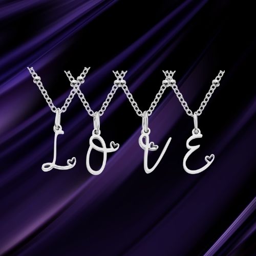 Letter Muse - Heart Script Necklace
