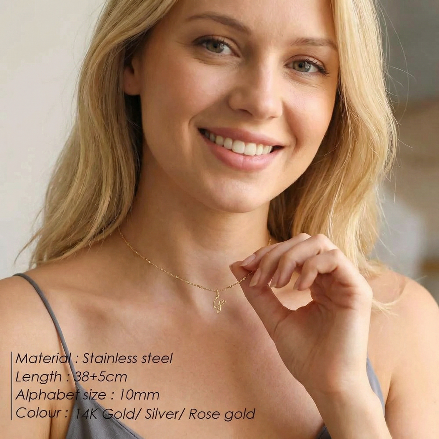 Letter Muse - Heart Script Necklace
