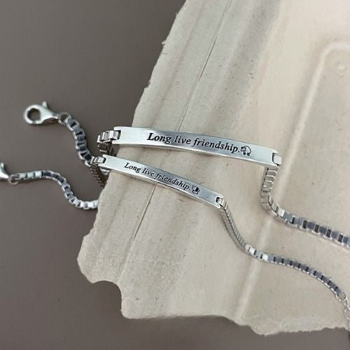 Silver Message Bar Bracelet