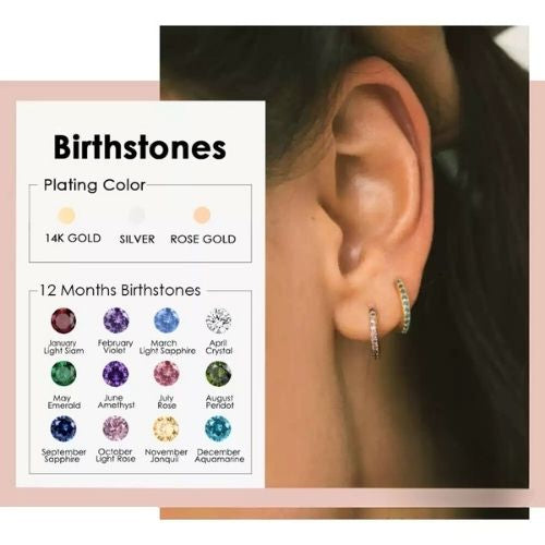 Starlight Birthstone Huggie Earrings