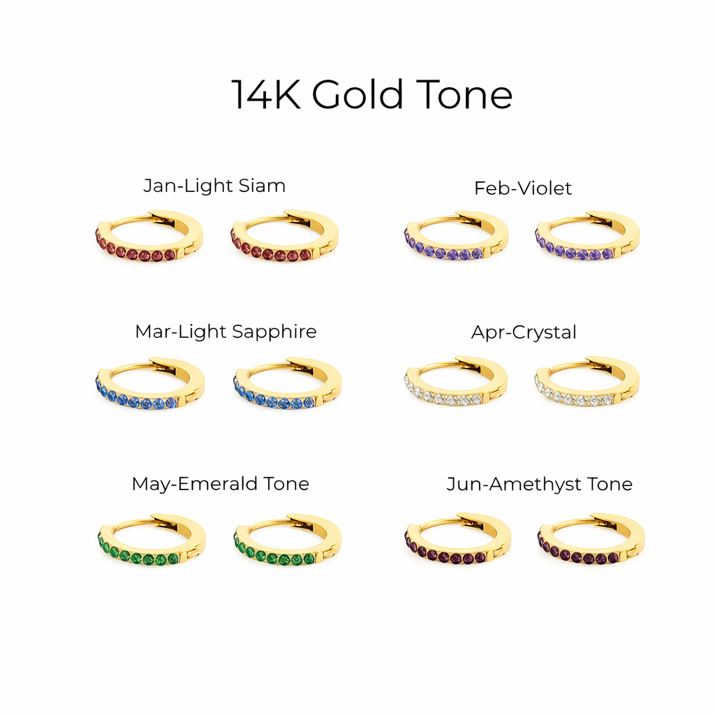 Starlight Birthstone Huggie Earrings