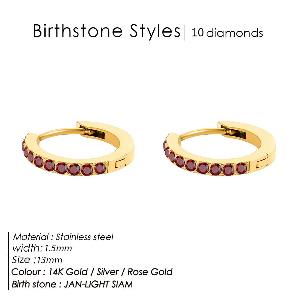 Starlight Birthstone Huggie Earrings