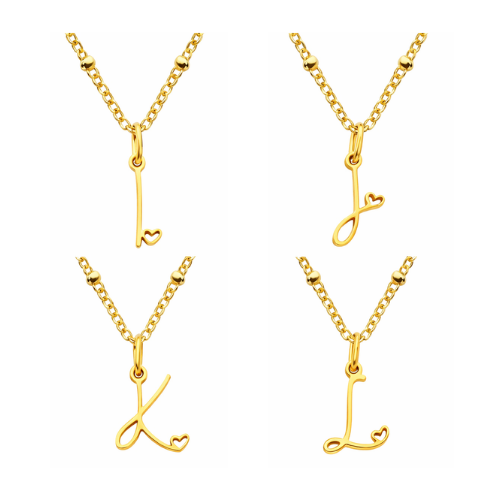 Letter Muse - Heart Script Necklace