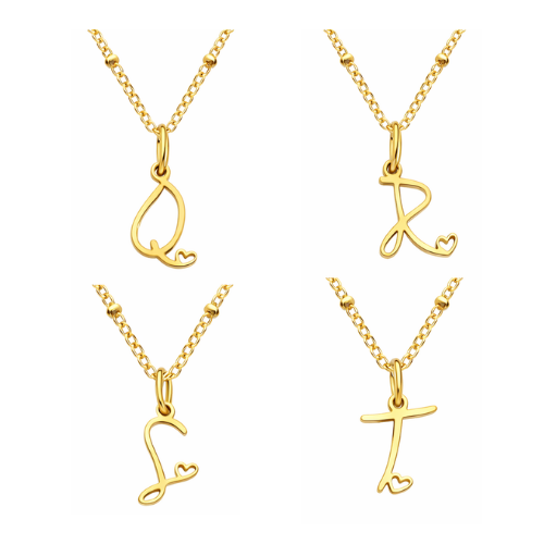 Letter Muse - Heart Script Necklace