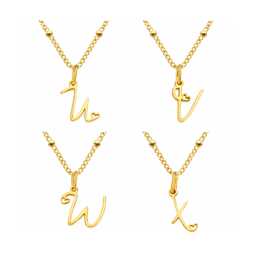 Letter Muse - Heart Script Necklace