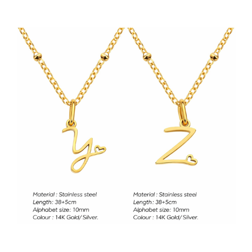 Letter Muse - Heart Script Necklace