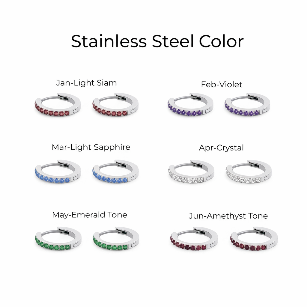 Starlight Birthstone Huggie Earrings
