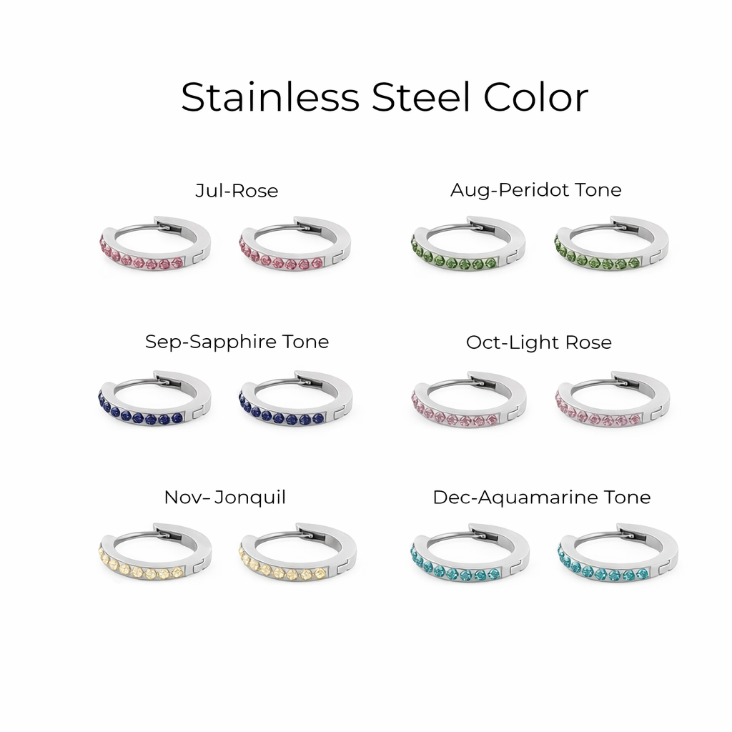 Starlight Birthstone Huggie Earrings