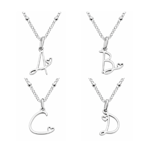 Letter Muse - Heart Script Necklace