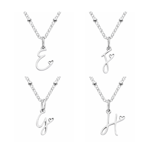 Letter Muse - Heart Script Necklace
