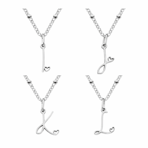 Letter Muse - Heart Script Necklace