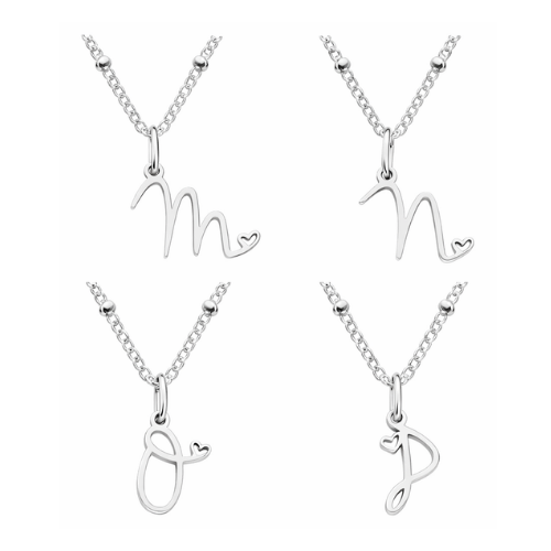 Letter Muse - Heart Script Necklace