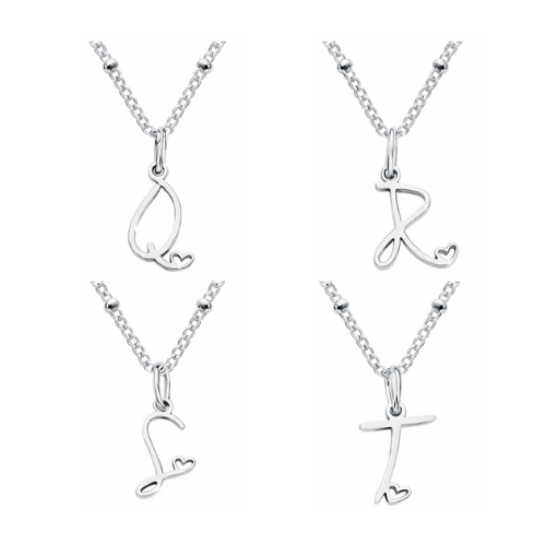 Letter Muse - Heart Script Necklace
