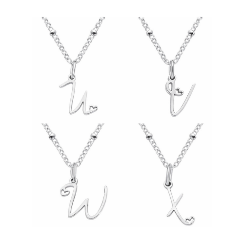Letter Muse - Heart Script Necklace
