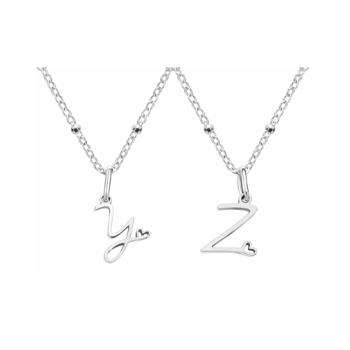 Letter Muse - Heart Script Necklace